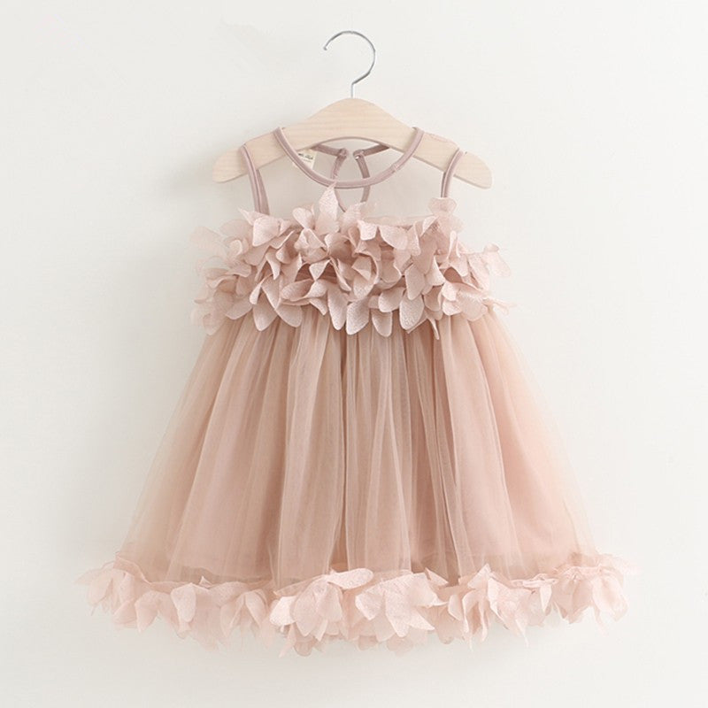 Sweet lace vest dress princess dress petal dress