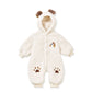 Pyjama une pièce pour bébé, combinaison à capuche tridimensionnelle en velours double face