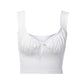 Women's bow pleated strap U-neck vest