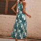 Robe bohème sans manches à col licou, jupe décontractée pour les vacances