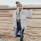 Fashion Women's Zipper Loose Thick Woolen Coat