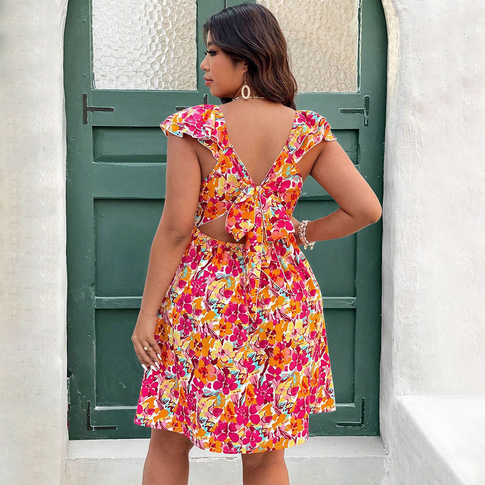 Plus-size Women's European And American Style Floral A-line Skirt