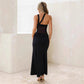 Irregular Off The Shoulder Bandeau Style Hugging Mesh Spliced Backless Dress