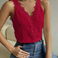 Women's Solid Color Lace Stitching Vest