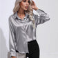 One Button Satin Shirt Temperament Long Sleeve Shirt