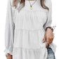 Loose Chiffon Shirt Round Neck Ruffle Top