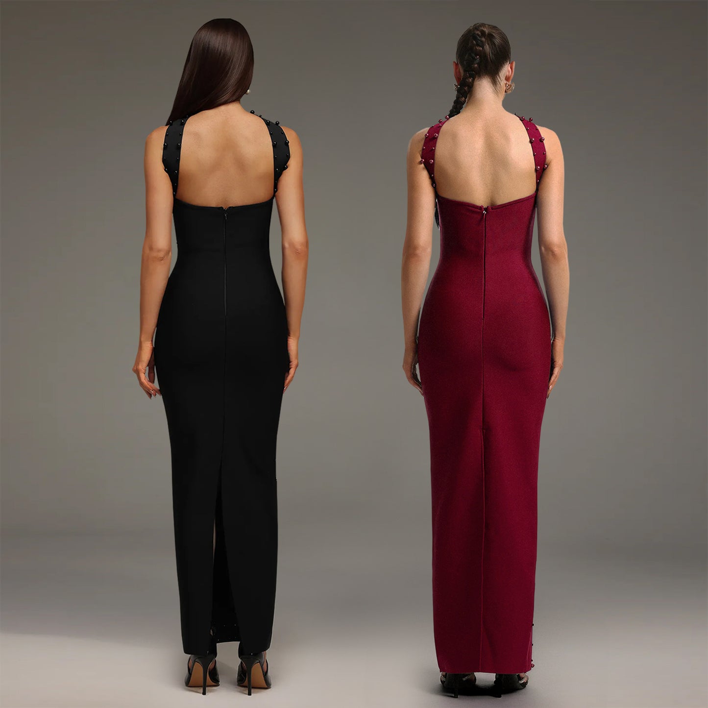 Elegant Beaded Bodycon Tube Dress For Women