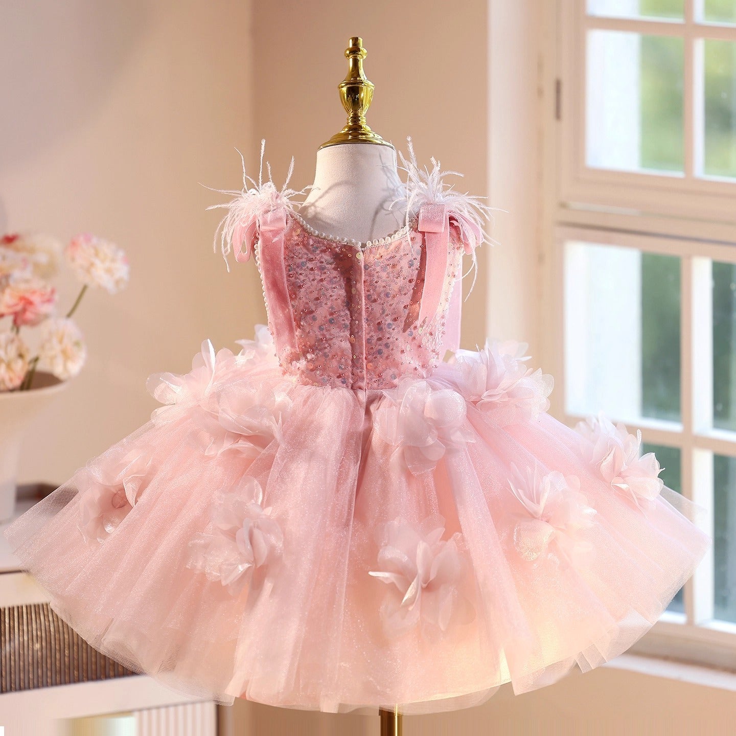 Children's Beautiful Dress Girls' Piano Playing Umbrella Princess Dress