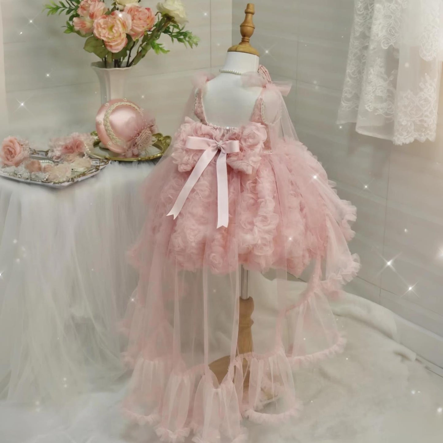Girls' Versatile Trailing Exquisite High-end Princess Dress