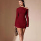 Women's Oblique Shoulder Party Solid Color Dress