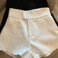 Short de costume taille haute pour femme, coupe trapèze