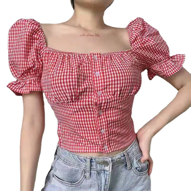 Street Hipster Red Retro Plaid Shirt
