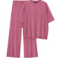 Casual Short Sleeve Pullover Top Wide Leg Pants Casual Suit