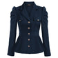 Veste tendance pour femme avec revers et ourlet à volants