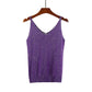 V-neck suspender knitted glitter vest