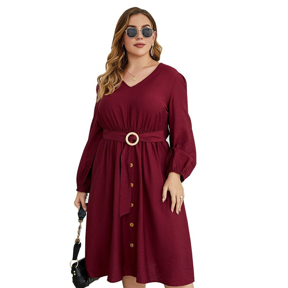 Robe élégante en coton pour femme grande taille 