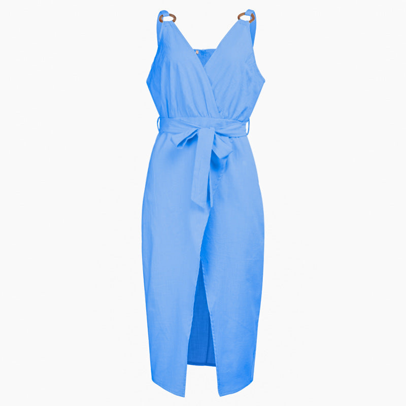 Solid color sleeveless dress