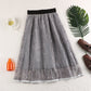 Spring And Summer Elastic High Waist Slimming Lace Crochet Hollow Large Swing A- Line Umbrella Skirt