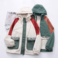 Contrasting hooded loose and thin student casual jacket