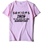 Lettered round neck printed short sleeve