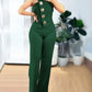 Women's Stitching Asymmetric Hem Jumpsuit