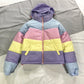 Rainbow color matching hooded pillow collar bread clothes cotton pad cotton clothing student female