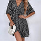 Women's Short-sleeved Lace-up Waist Trimming Versatile Dress