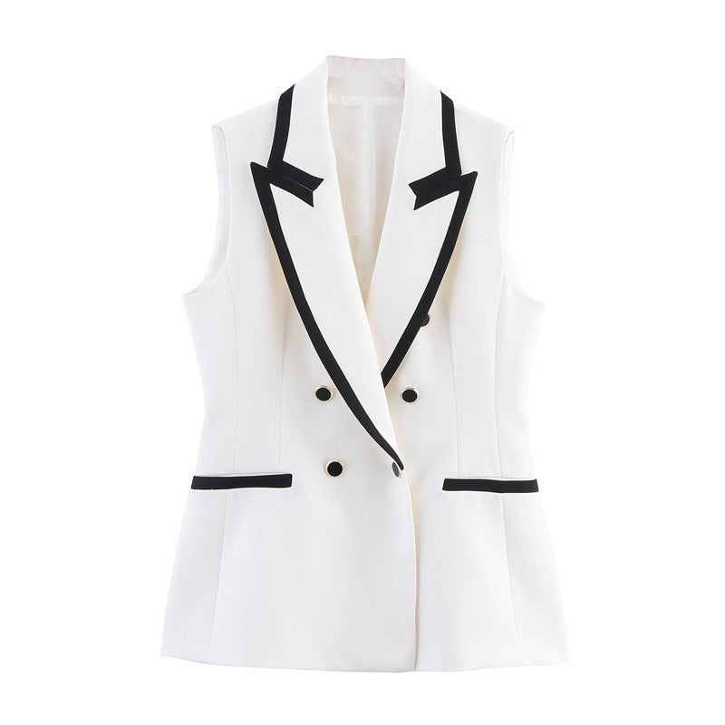Summer Sleeveless Contrast Color Shorts Vest