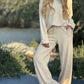 New Fashion Casual Suit Solid Color Long Sleeve Wide Leg
