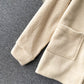 Lamb Wool Jacket Lady With High Collar Button