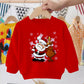 Pull pour enfant imprimé Père Noël, bonhomme de neige, élan