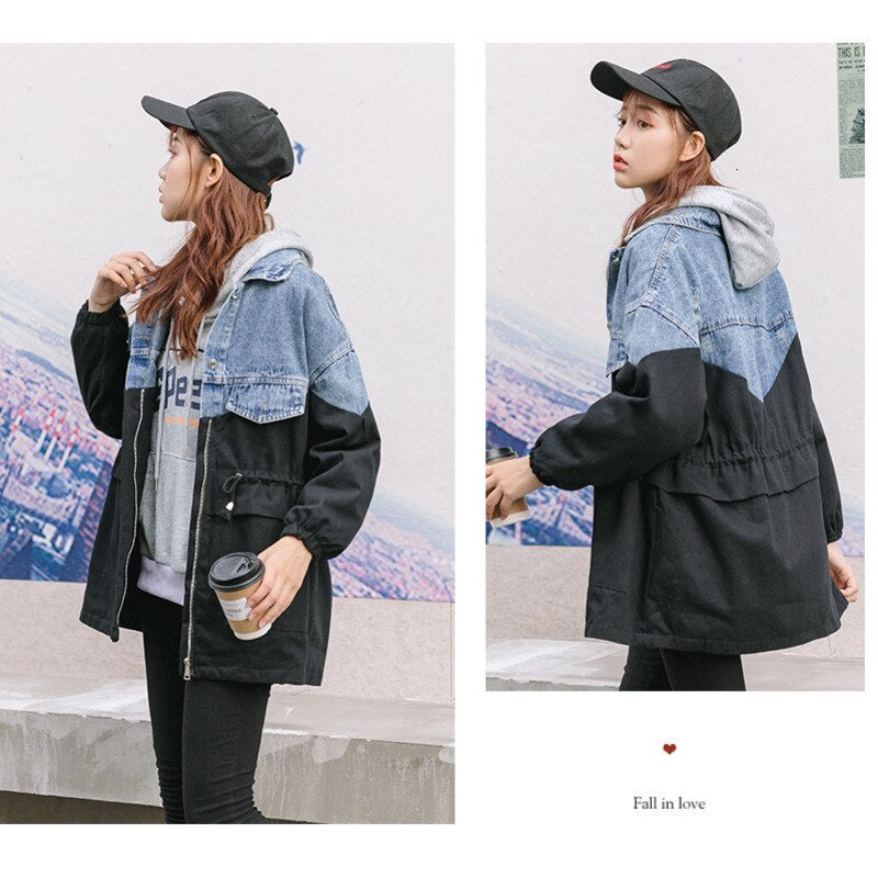 Veste patchwork en jean 