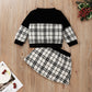 Jupe de costume bébé fille à imprimé écossais noir