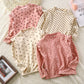 Girls' Autumn And Winter Floral Bottoming Shirt Flounced Sleeve T-shirt