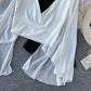 Chiffon Slim Ruffle Sleeve Shirt
