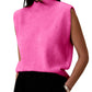 Women's Pure Color Half Collar Sleeveless Vest