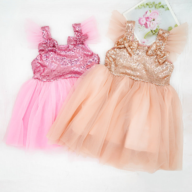 Children's Sequined Princess Sling Tulle Tutu Dress