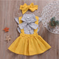Short sleeve shirt suspender skirt suit