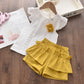 Ice Cream Printed t-Shirt + Shorts Girls Suit Pants
