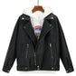 Loose student motorcycle leather jacket
