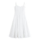 New Summer Laminated Decoration Bowknot Decoration Midi Skirt Sling Dress