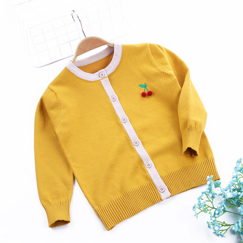Pull cardigan brodé pour enfant