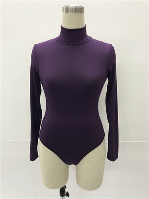 Combinaison slim à manches longues et col haut pour femme, 12 couleurs, la plus vendue, pour l'hiver 