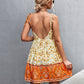 Women's Fashion V-neck Strap Positioning Flower Dress