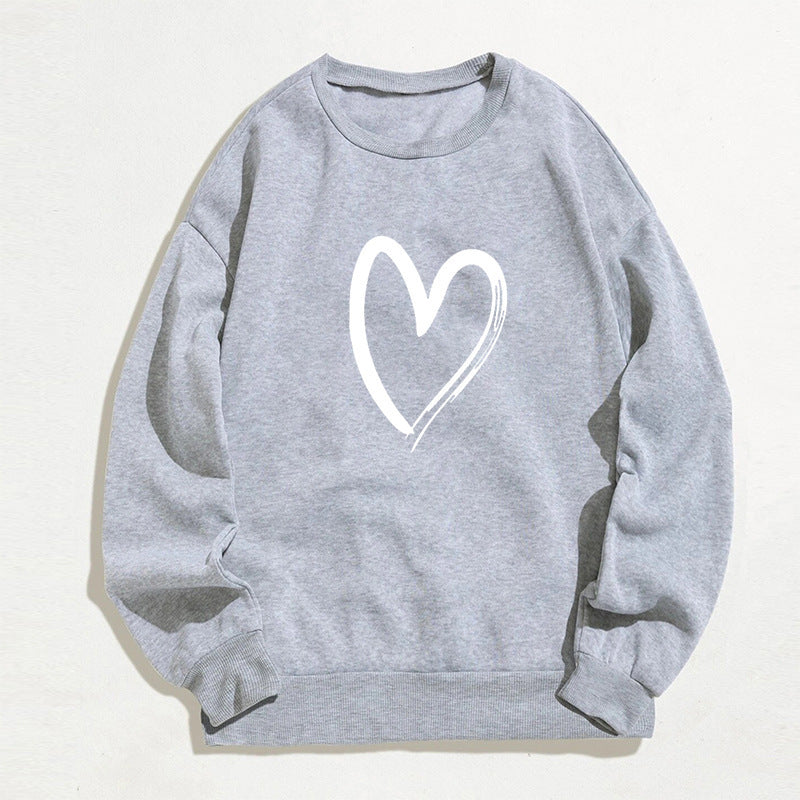 Pull tendance imprimé cœur pour femme