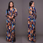 European and American big fashion digital printing women's straps jumpsuit