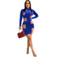 Female Slim Fit Korean Velvet Patchwork Mesh Dress