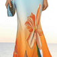 Women's Pure Desire Style Three-dimensional Gradient Flower Fishtail Sheath Dress
