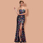 Women V Neck Off Shoulder Sequin Ma