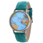 Canvas Band Map Dial Plate Watch